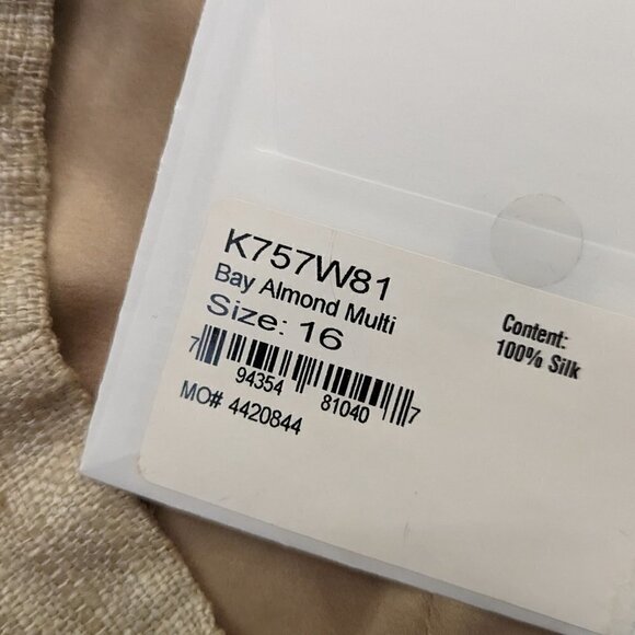 ST JOHN COUTURE Almond Multi sz 16 Raw Silk Skirt NWT - Picture 6 of 9